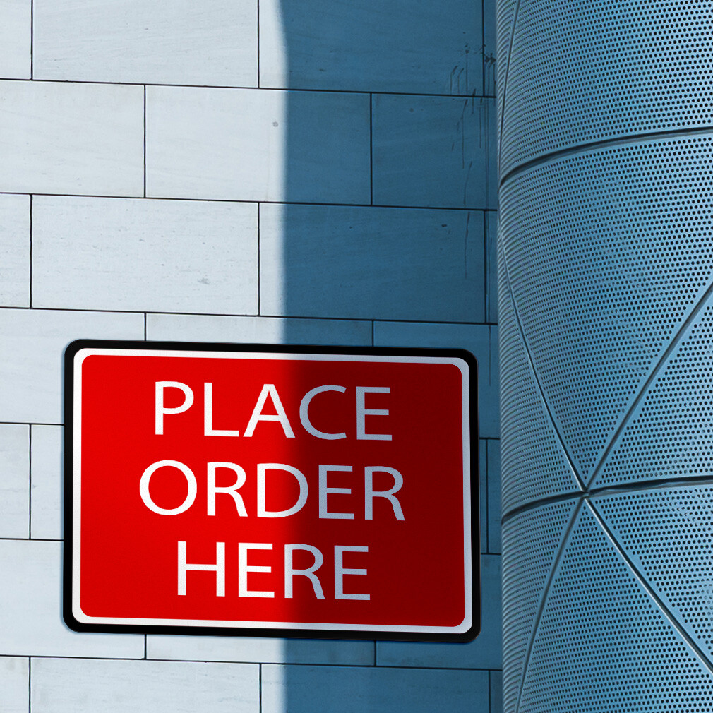 Aluminum Horizontal Metal Sign Place Order Here Weatherproof Street Signage