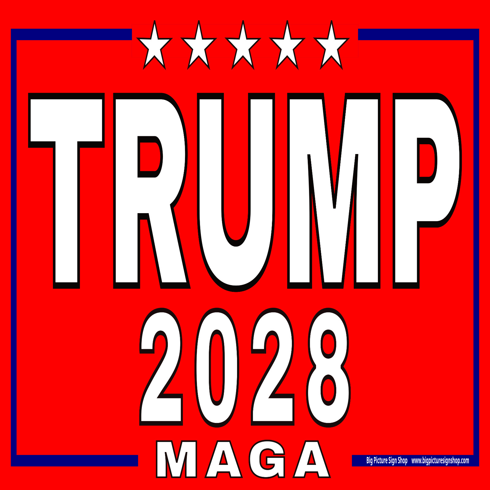 TRUMP 2028 – HUGE & LARGE – Square Red Banners – Reinforced Vinyl – USA MADE