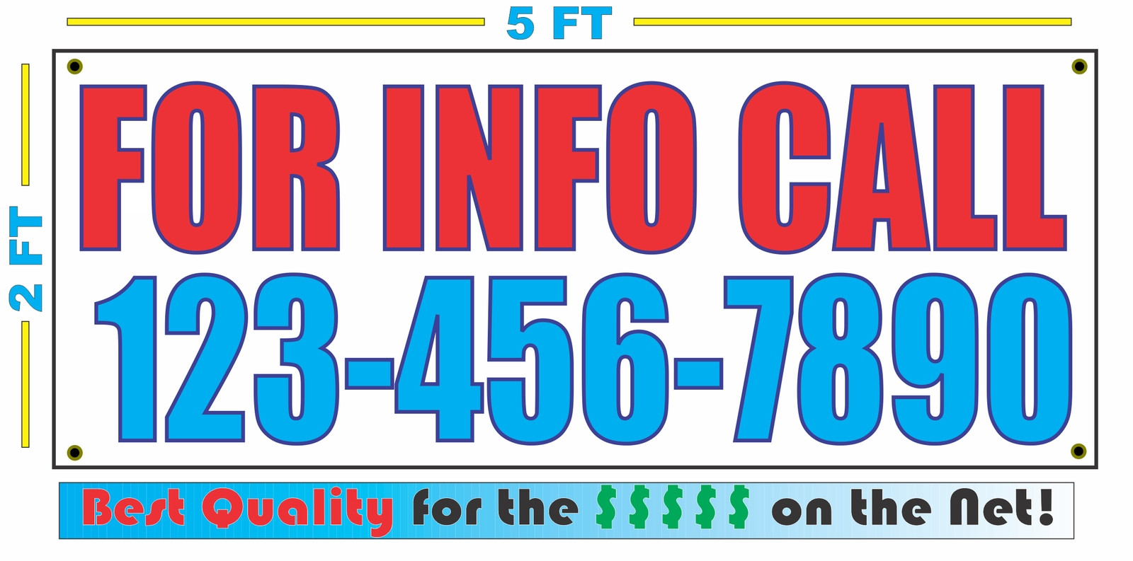 FOR INFO CALL w CUSTOM PHONE Banner Sign NEW Larger Size Best Quality for The $$