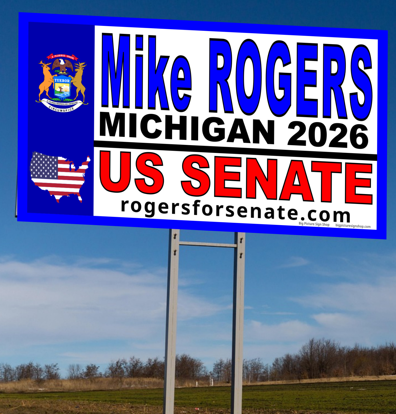 MIKE ROGERS MICHIGAN for US SENATE -GIANT Banners-HEAVY DUTY- 47 Sizes-USA MADE