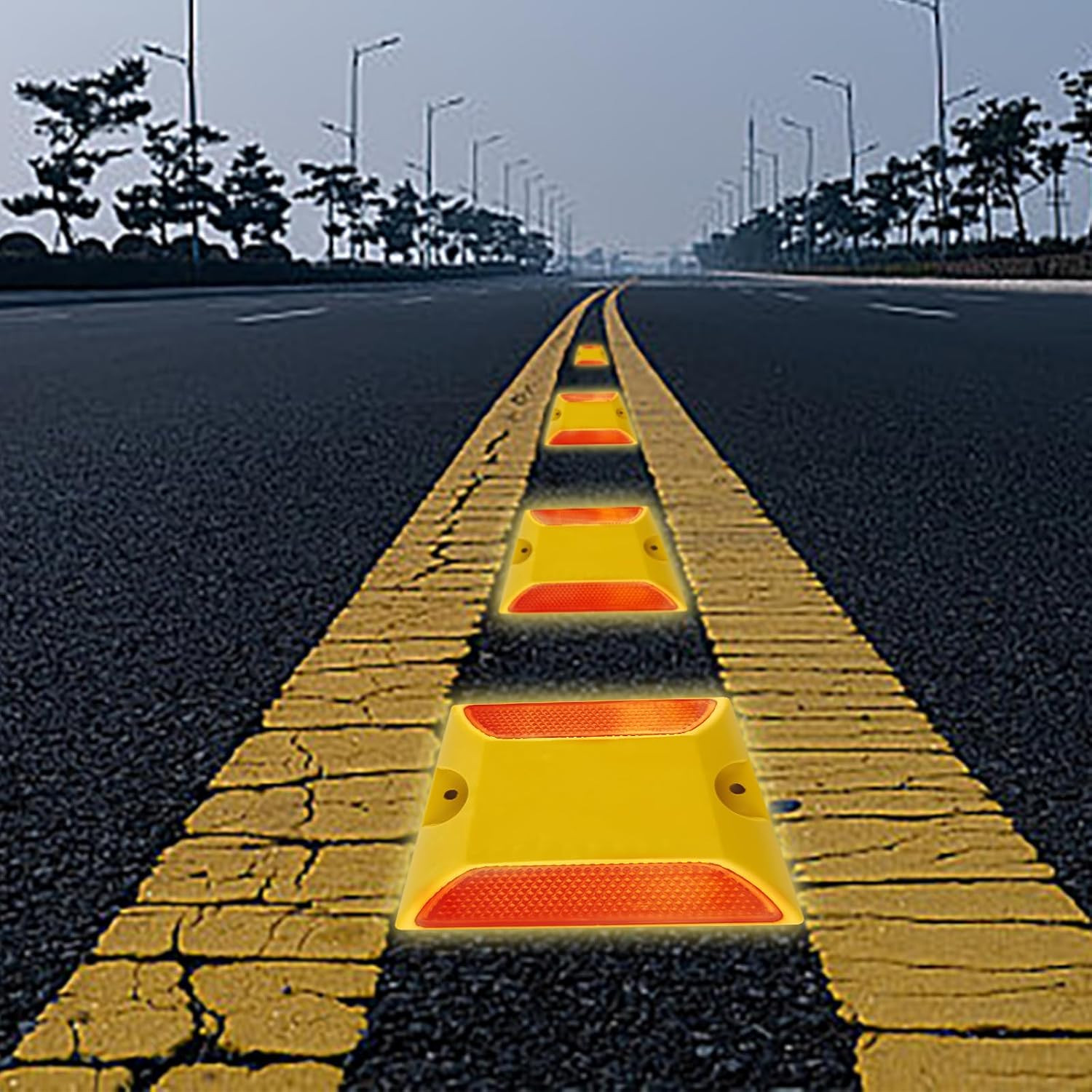  » 6-Pack Reflective Lane Markers Lane Reflector Reflective Road Pavement Markers