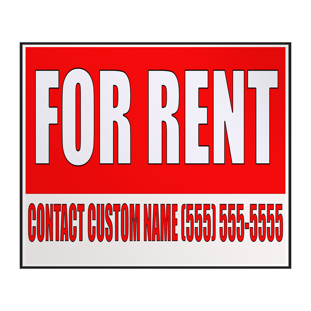 Decal Stickers For Rent Custom Name Phone Number Red Vinyl Store Sign Label