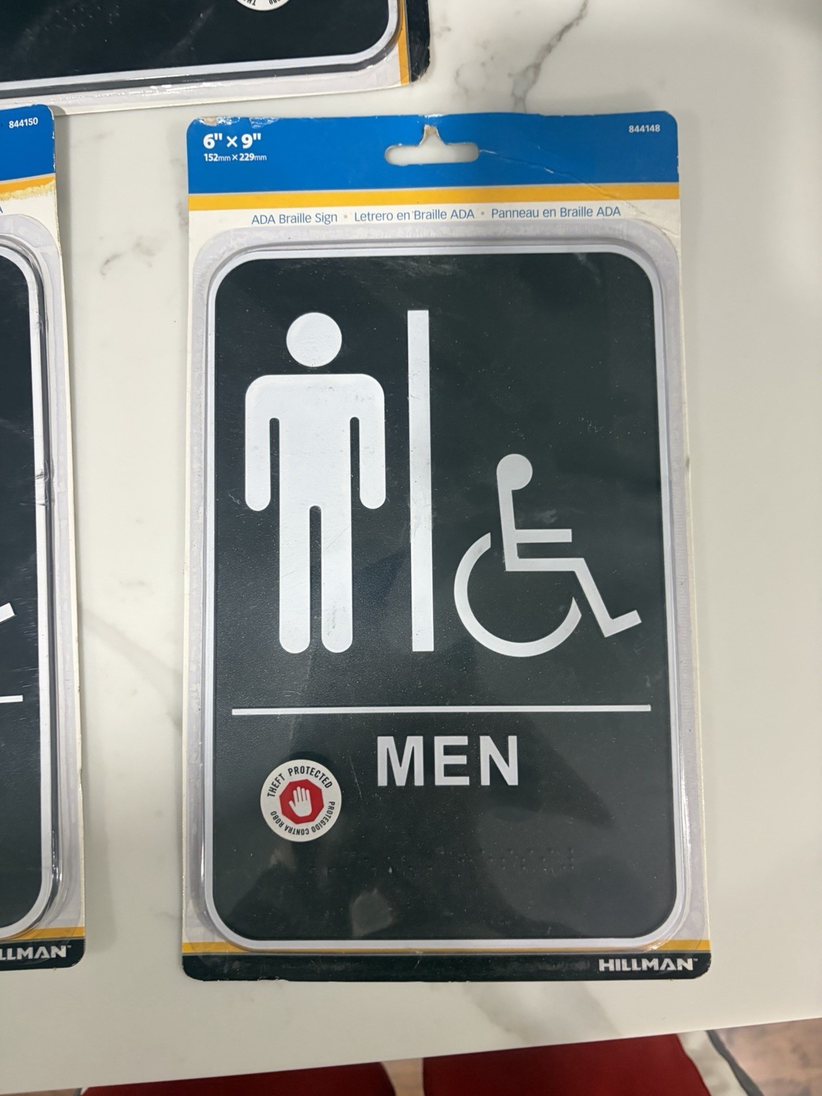 Hillmans Unisex Ada Braille Restroom Sign Set