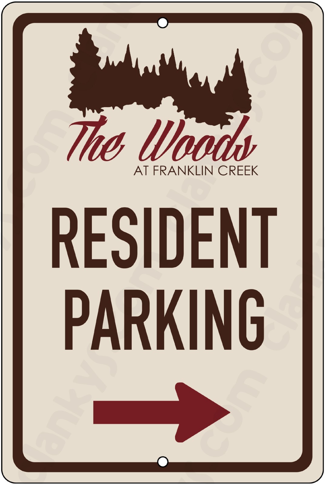 Custom Made Resident Parking Only 8&Prime;x12&Prime; Aluminum Sign UV Protected Made in USA