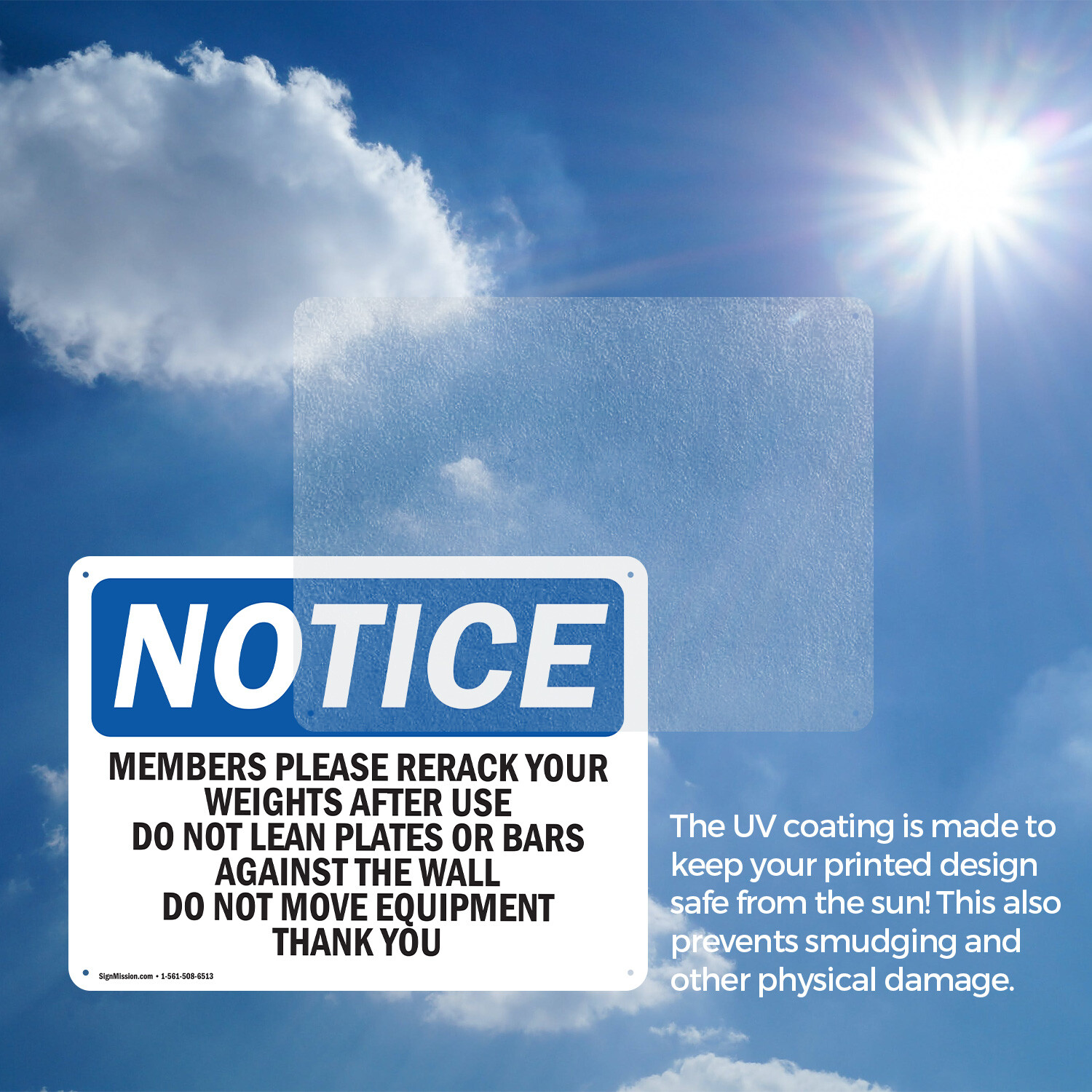 (2 Pack) Members Please Rerack Your Weights After OSHA Notice Sign Decal Metal