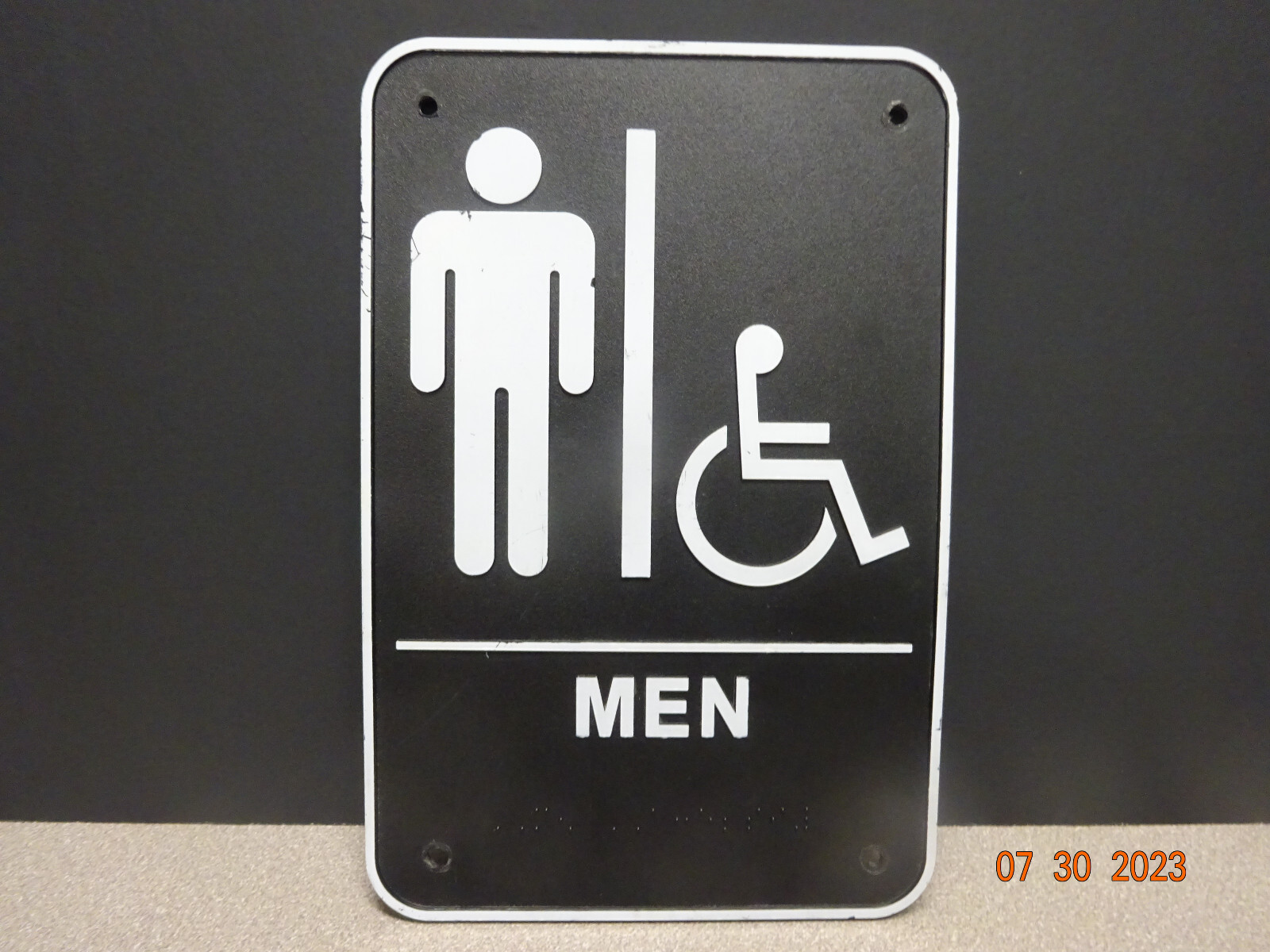 Men & Women Bathroom Individual Signs Handicap & ADA Braille 6&Prime; x 9&Prime; H, Lot of 2
