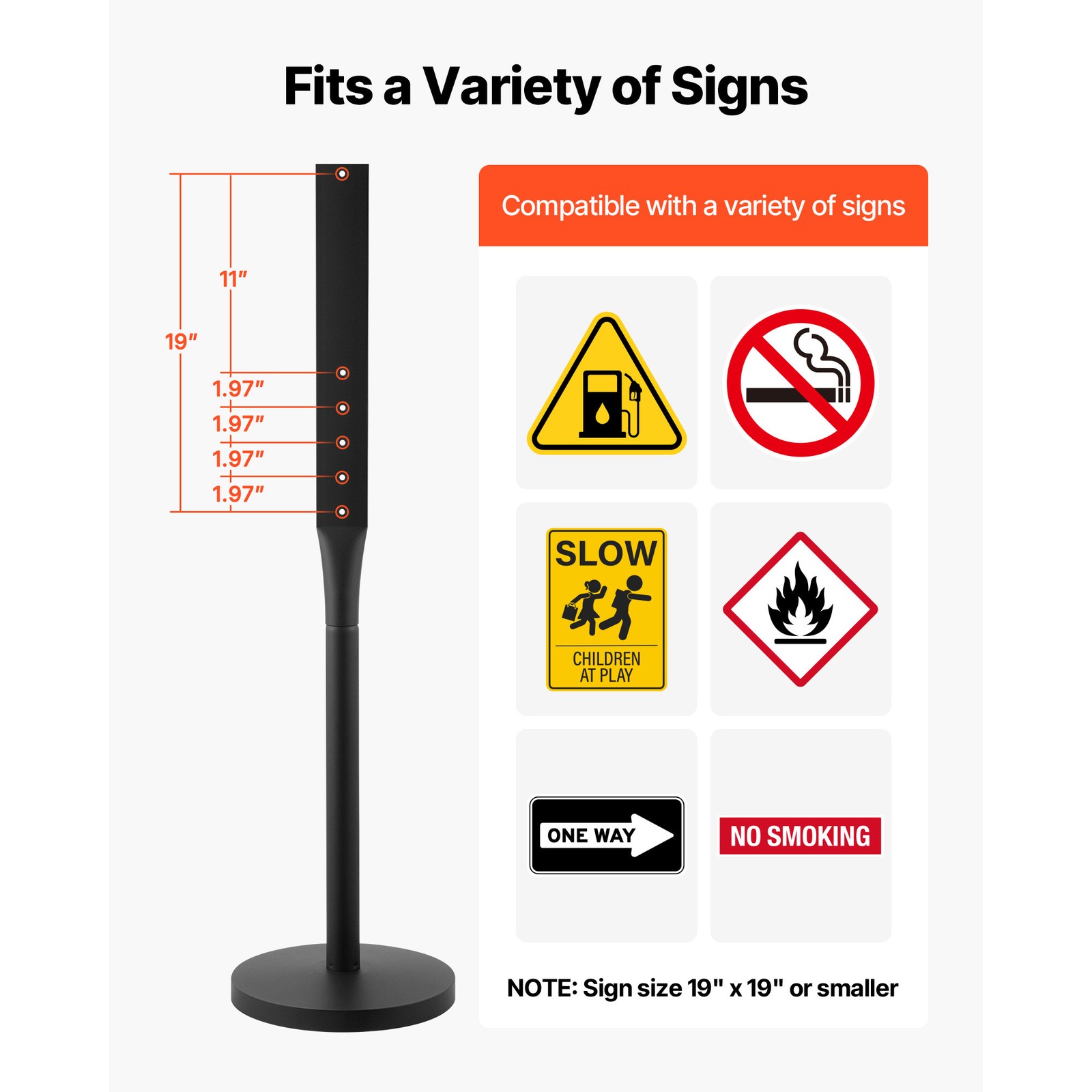 Uimoso Portable Metal Sign Stands 2-Pack, 4 ft Tall for Outdoor Parking