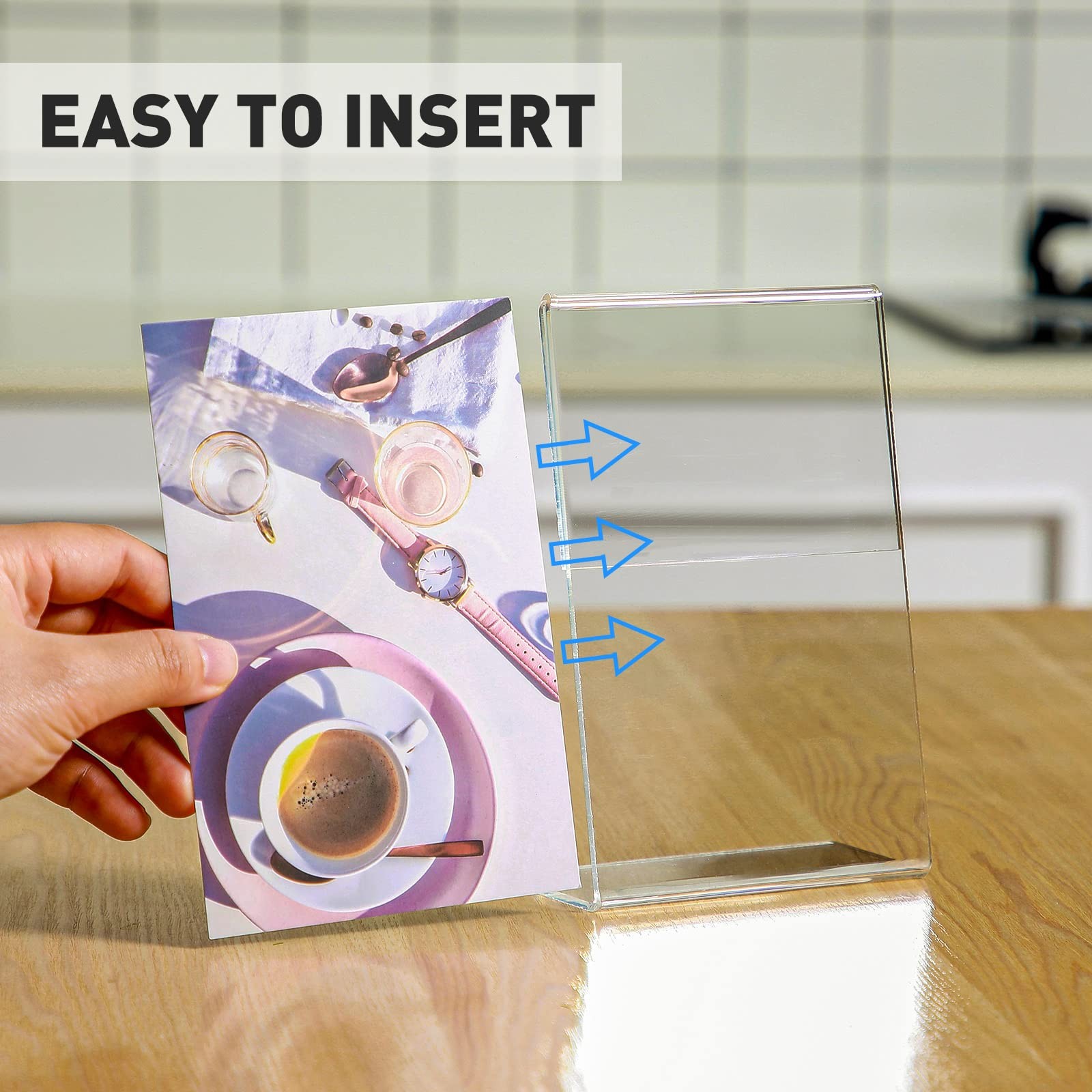 Amyhill 24 Pack Acrylic Sign Holder 4&Prime; about 15 x 10 cm/ 6 x 4 inches, clear