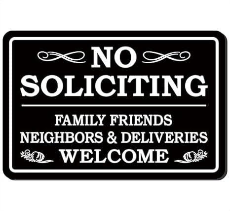 No Soliciting Sign – Durable Frosted Acrylic, Easy Install for Home & Business