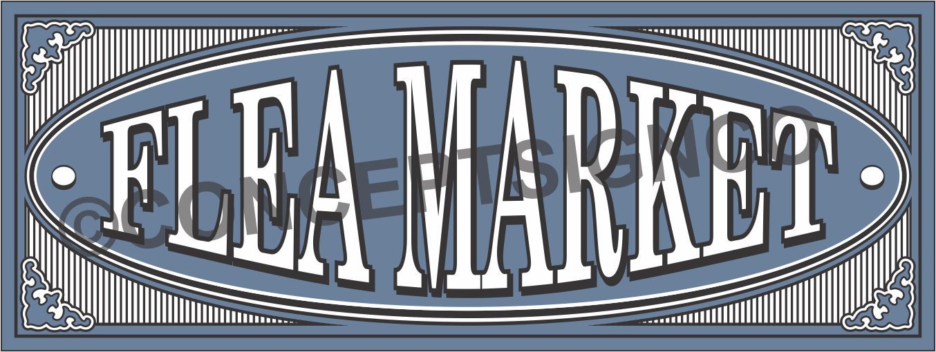 4&rsquo;x10&prime; FLEA MARKET BANNER Outdoor Indoor Sign XL Shop Mart Antiques Collectibles