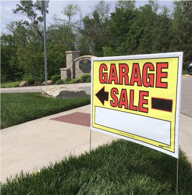 Garage Sale Sign with Metal U-Stake