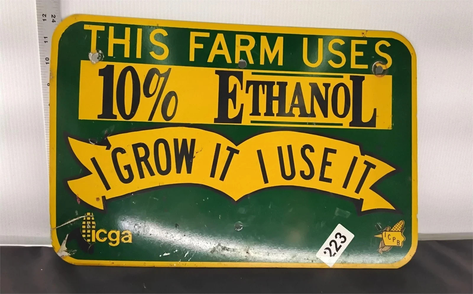 This Farm Uses 10% Ethanol Sign 18×12 metal vintage agriculture corn seed
