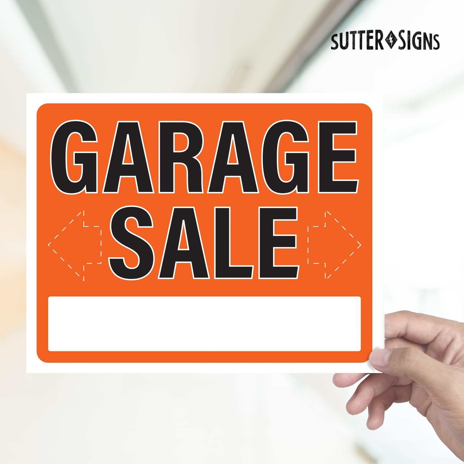 4pk Garage Sale Signs | Large Weatherproof Plastic Signs with Fill In Arrows …