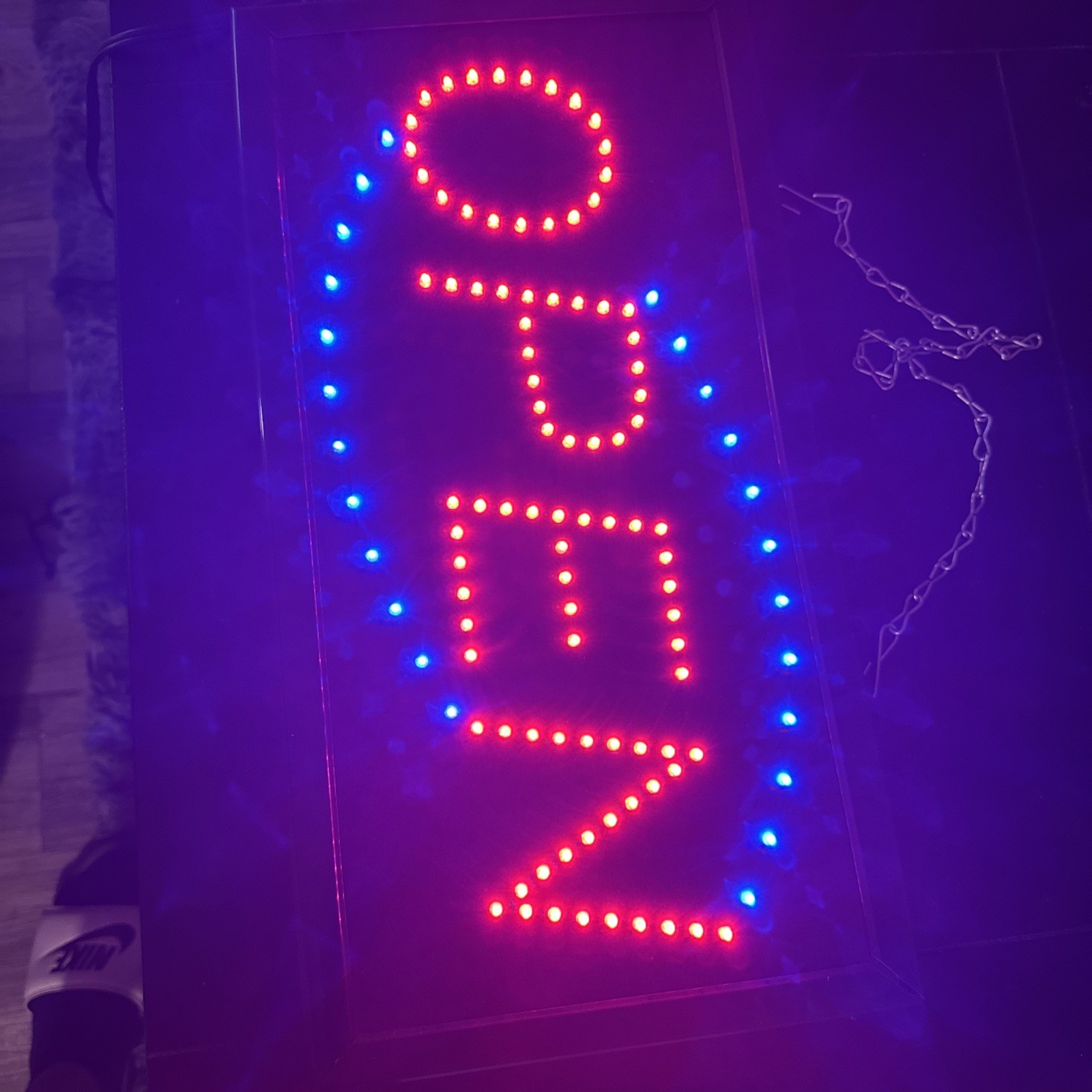 Unbranded 18.5&Prime; x 9.75&Prime; (inch) Black Multi Setting LED Light up Business Sign