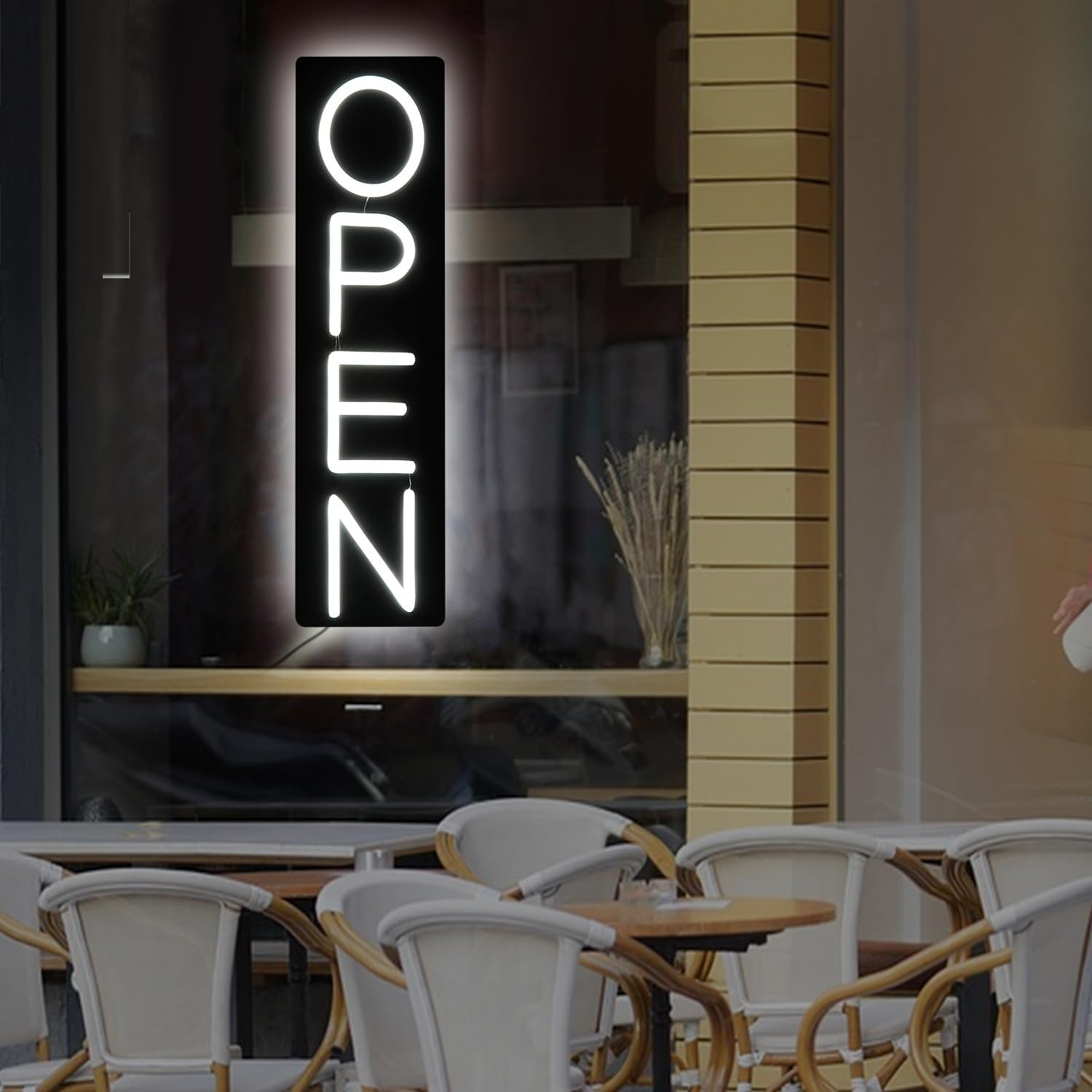 Open Signs for Business 12V/2A Ultra Bright LED Neon Open Sign 16 Inch Lighted O