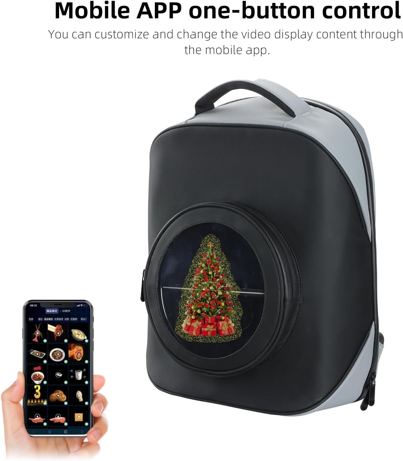 3D Hologram Fan Led Backpack,16.1&Prime; 3D Hologram Projector Advertising Commercial