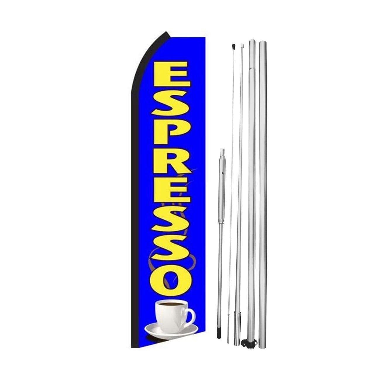 Espresso Swooper Flutter Feather Flag | 3ft W x 11.5ft Tall