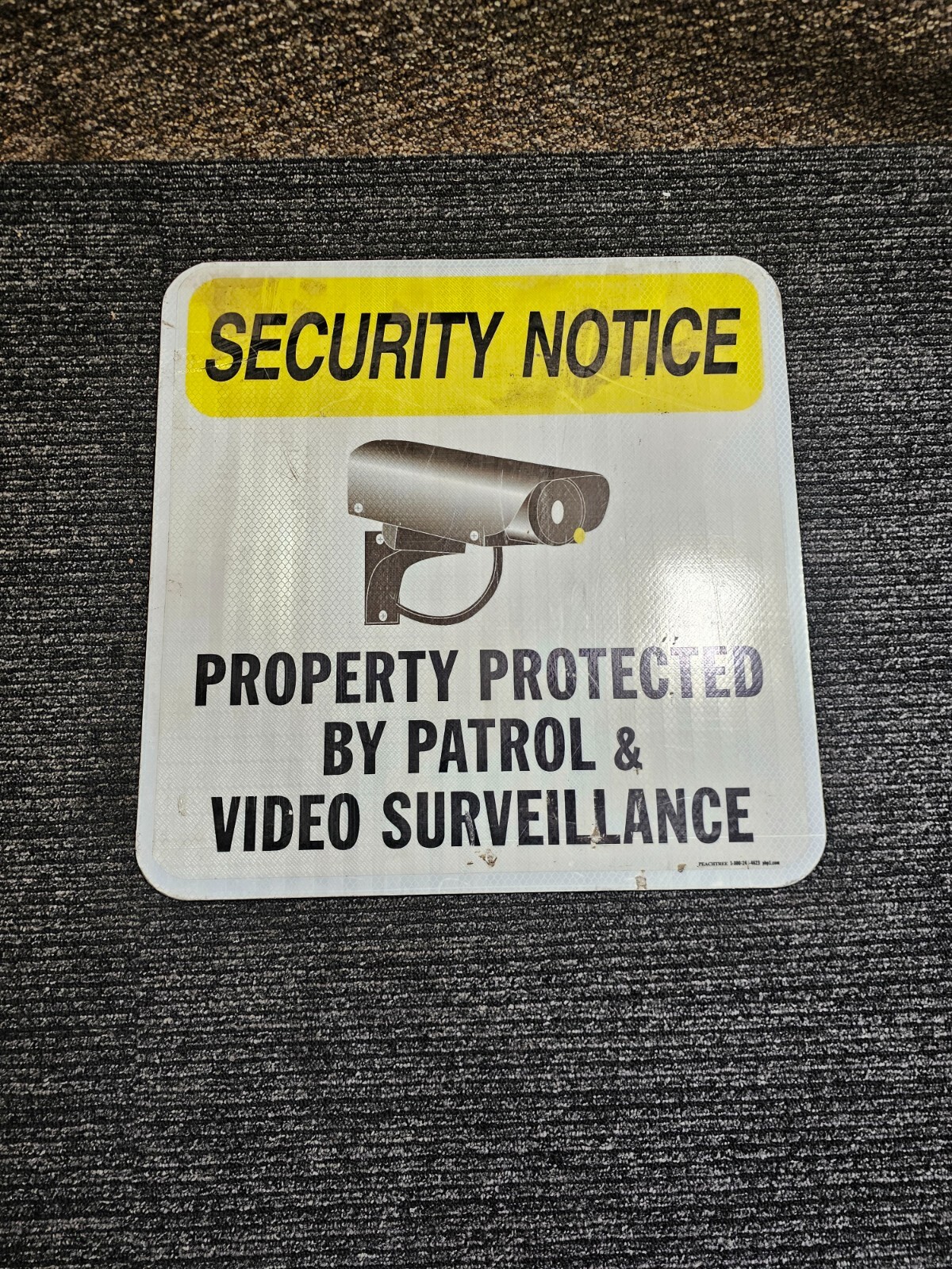 (QTY 2) Peachtree 18&Prime; X 18&Prime; Protected By Video Surveillance Sign, Non-Reflective