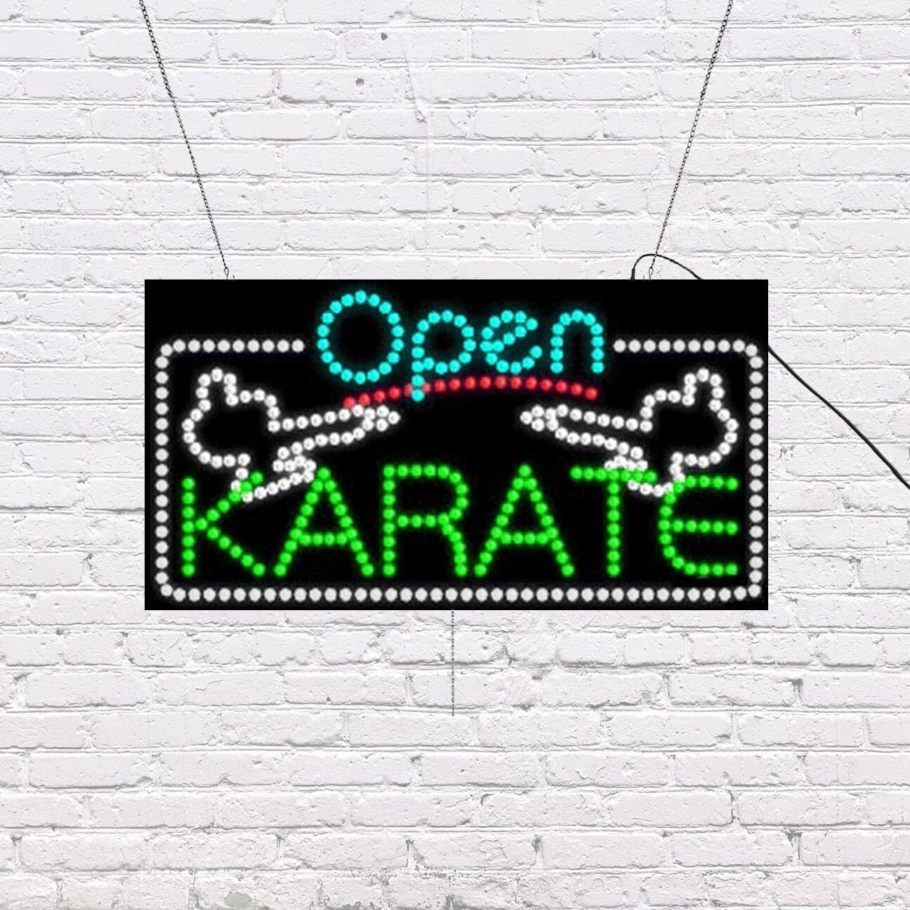LED Open Karate | Light-up Sign | 31&Prime;W x 17&Prime;H x 2&Prime;D
