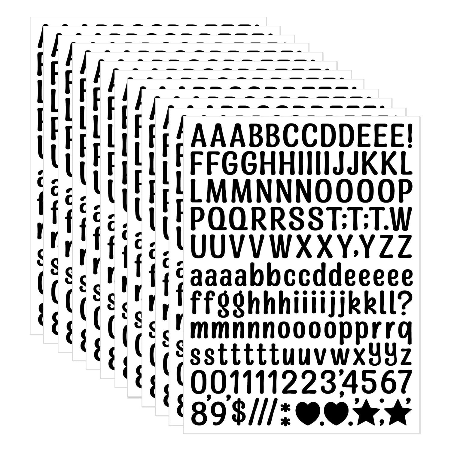 12 Sheet Cute Alphabet Number Stickers, 0.5 Inch Small Letter Decals with Sym…