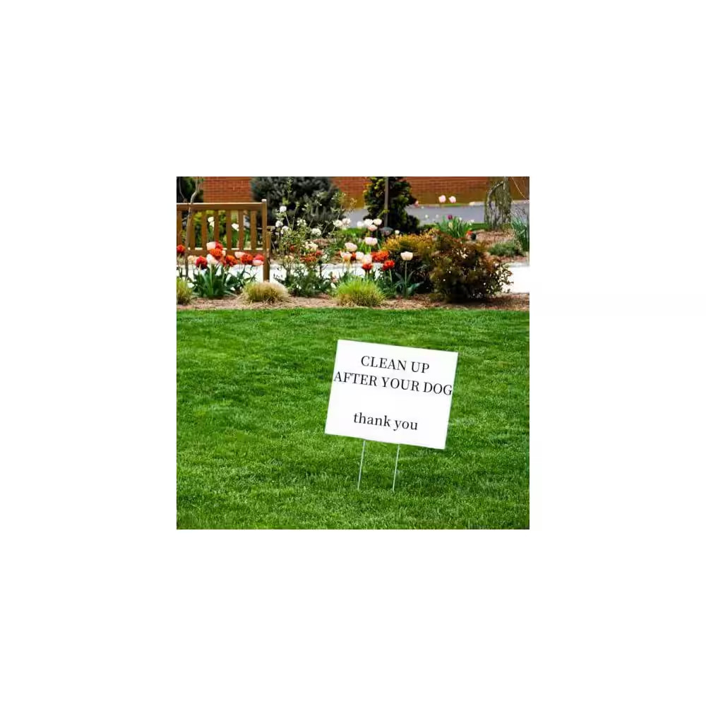 10 Pack 18 X 12 In. White Corrugated Plastic Yard Sign with Metal Stakes