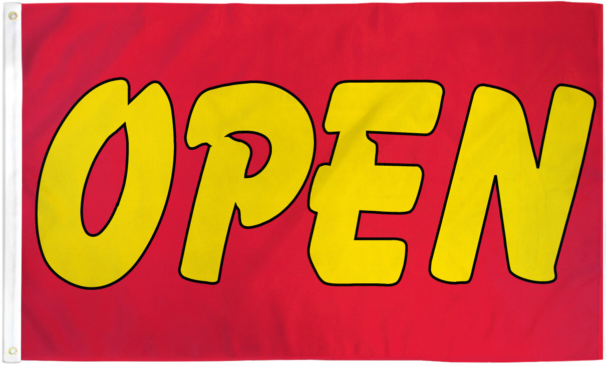 Open Flag 3x5ft Open Red/Yellow We&rsquo;re Open Welcome Open Flag Sign Nylon 200D