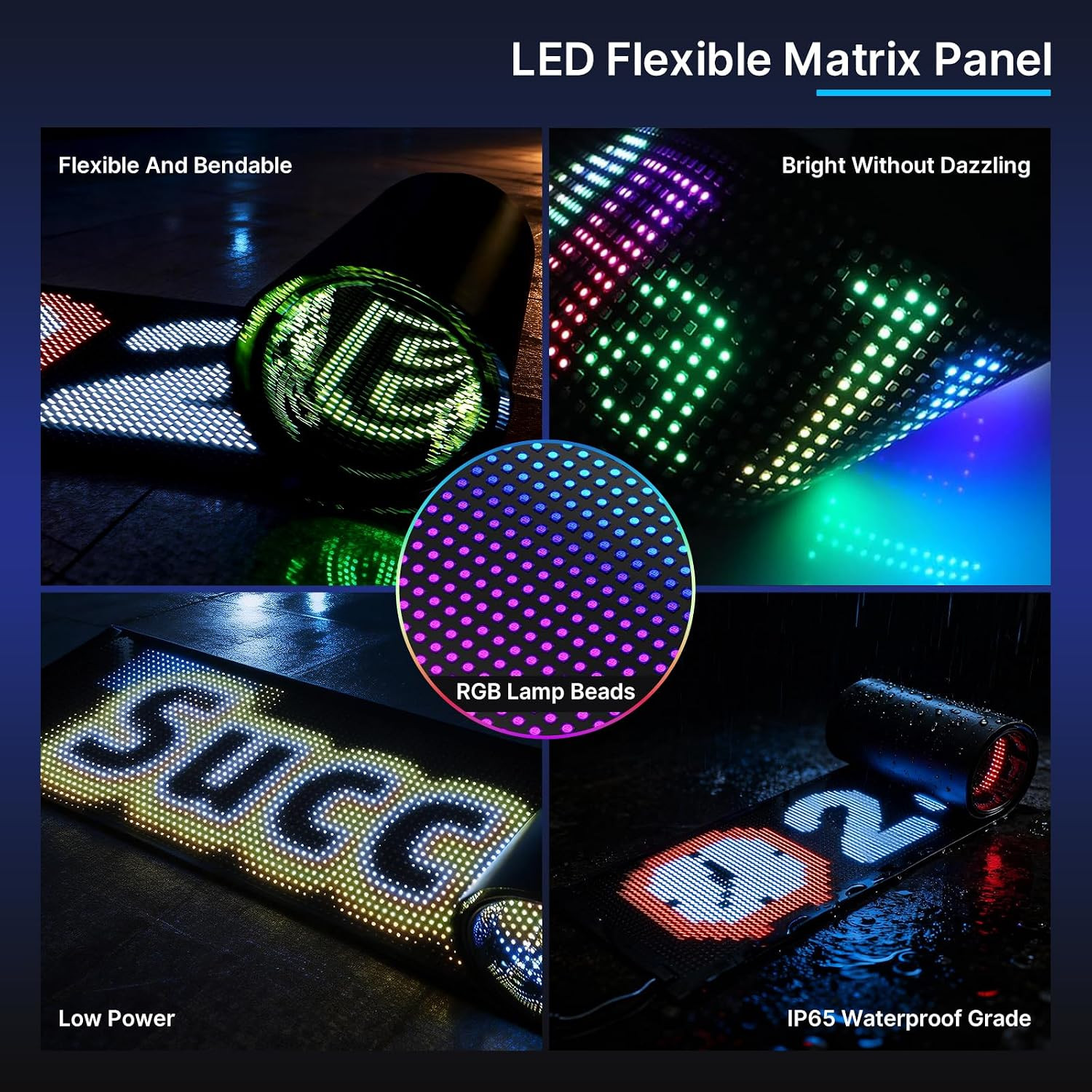 Programmable Scrolling LED Sign: 57&Prime; X 11&Prime; Bendable LED Signs for Business – Dig