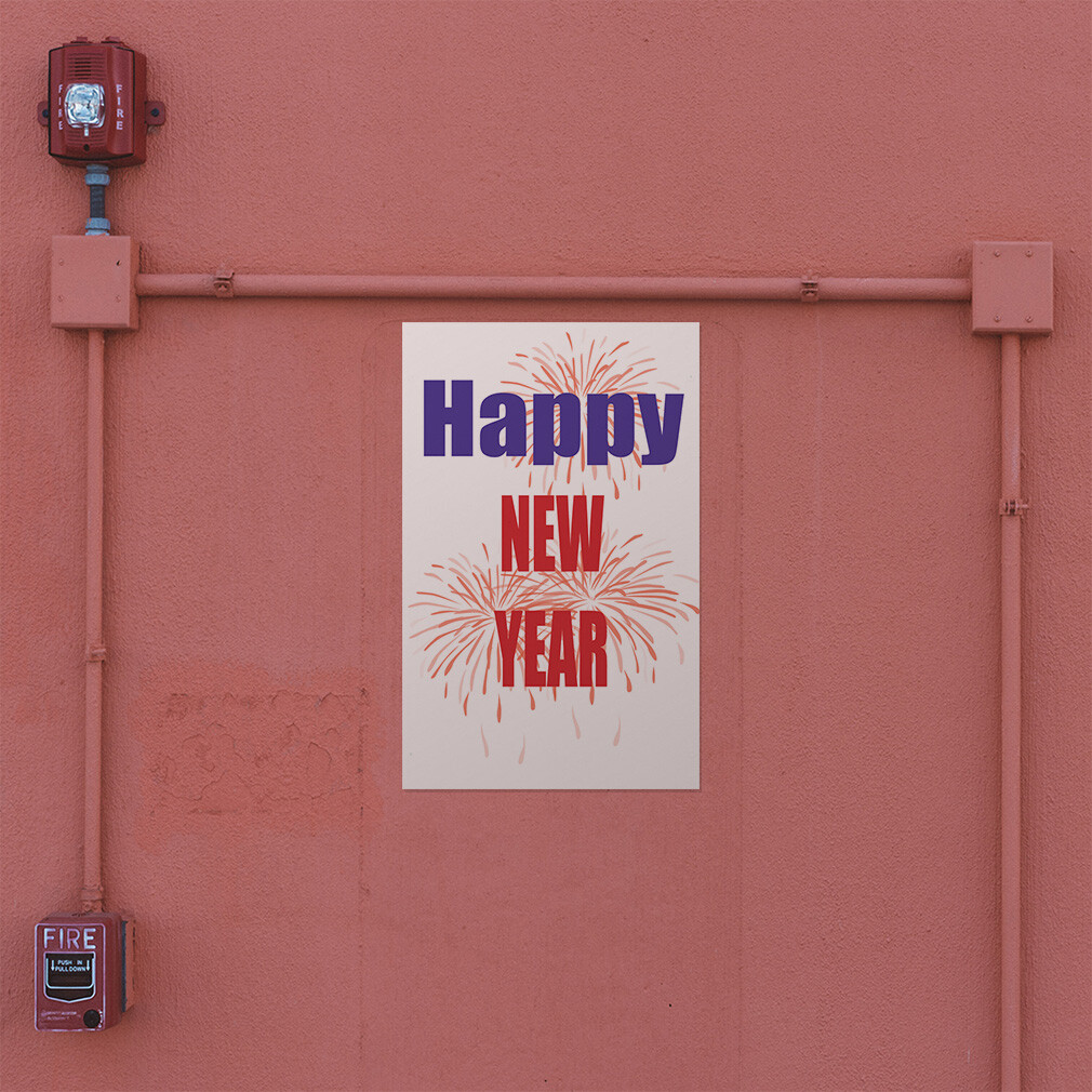 Door Decals Vertical Vinyl Stickers Multiple Sizes Happy New Year Balloons Vinyl