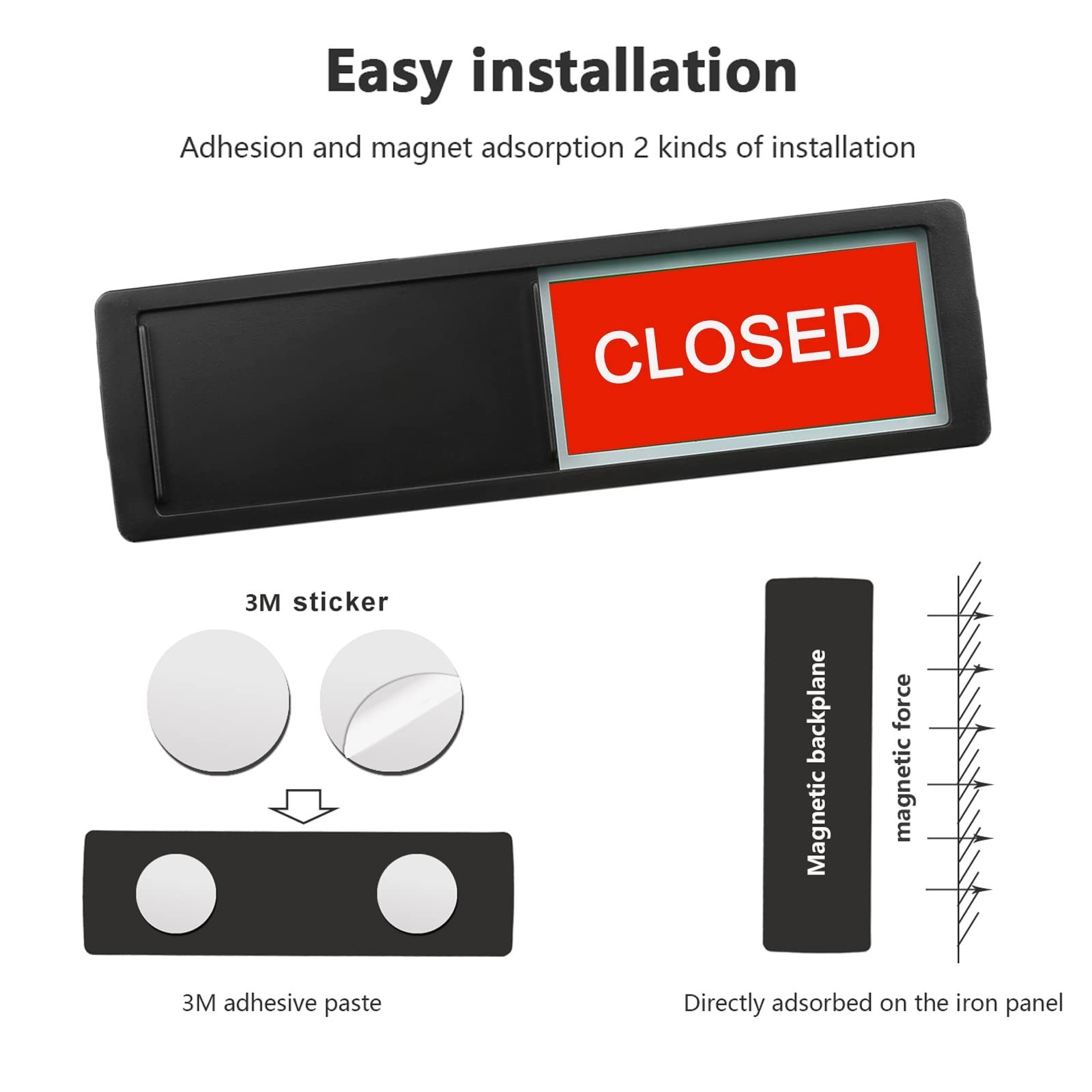 Open Closed Sign, Open Signs Privacy Slide Door Sign Indicator for Business S…