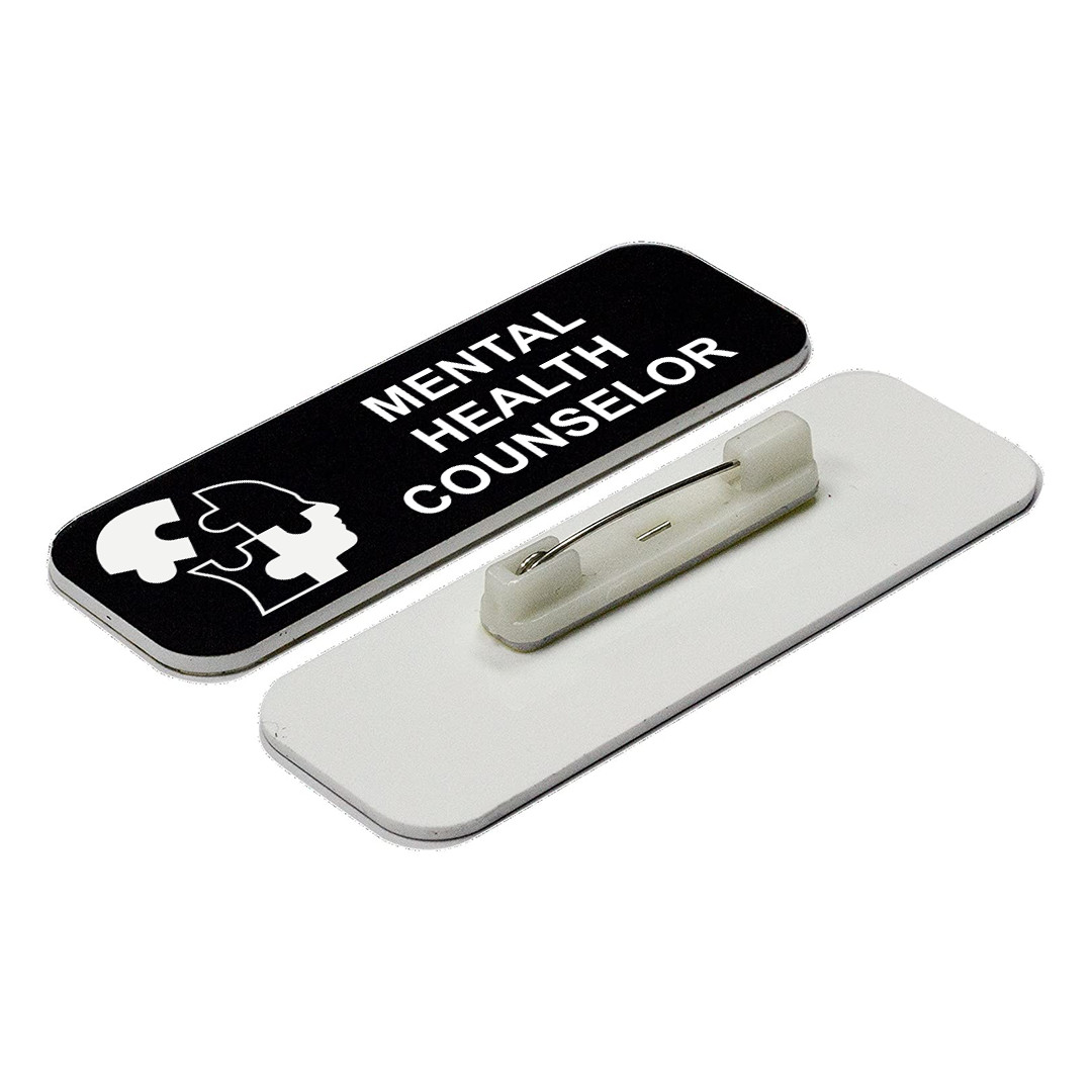 Mental Health Counselor 1&Prime; x 3&Prime; Name Tag/Badge, (3 Pack)