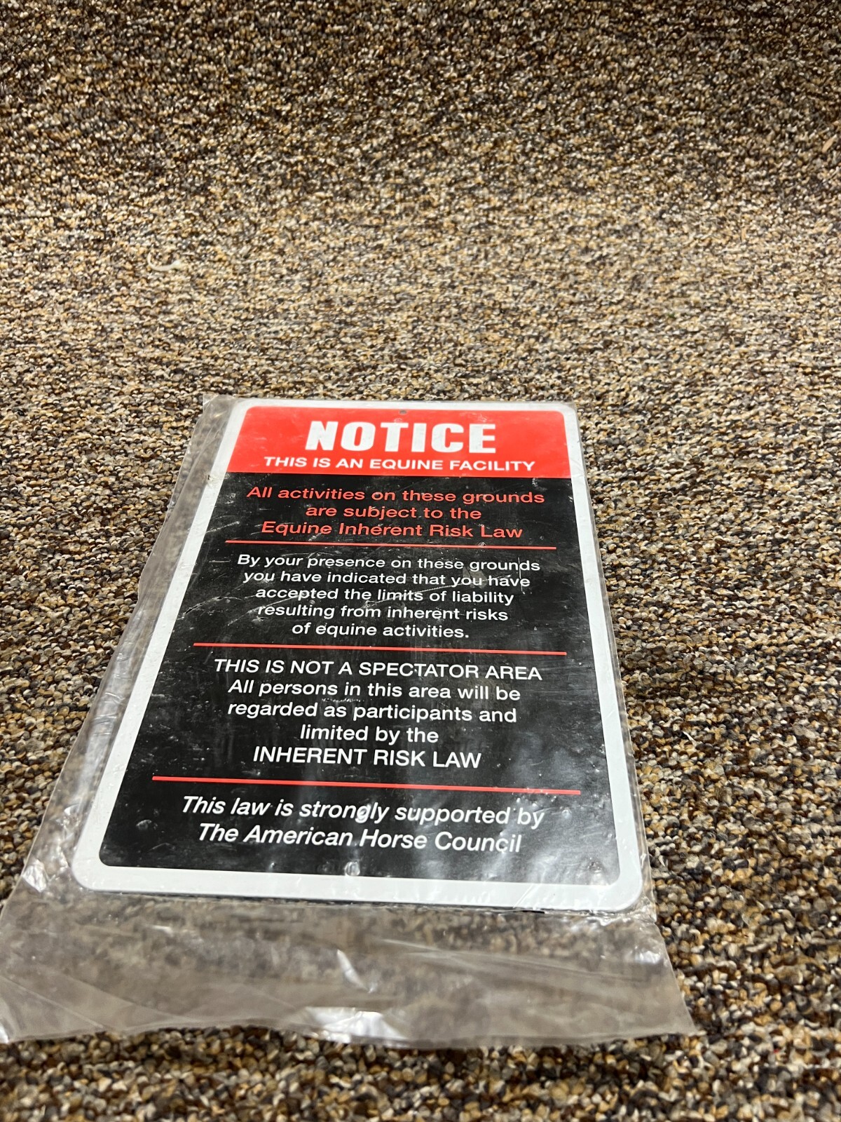 (QTY 4) StickerPirate 12x8Notice This Is an Equine Facility Aluminum Sign NS407