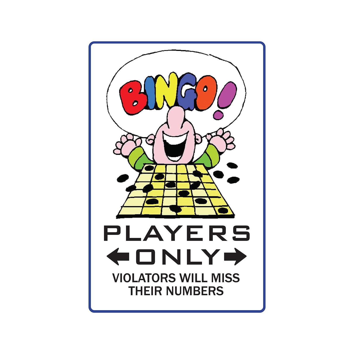 BINGO PLAYER Sign Or Decals card players caller markers ball fun