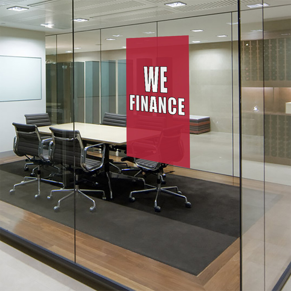 Door Decals Vertical Vinyl Stickers Multiple Sizes We Finance Dark Red Business