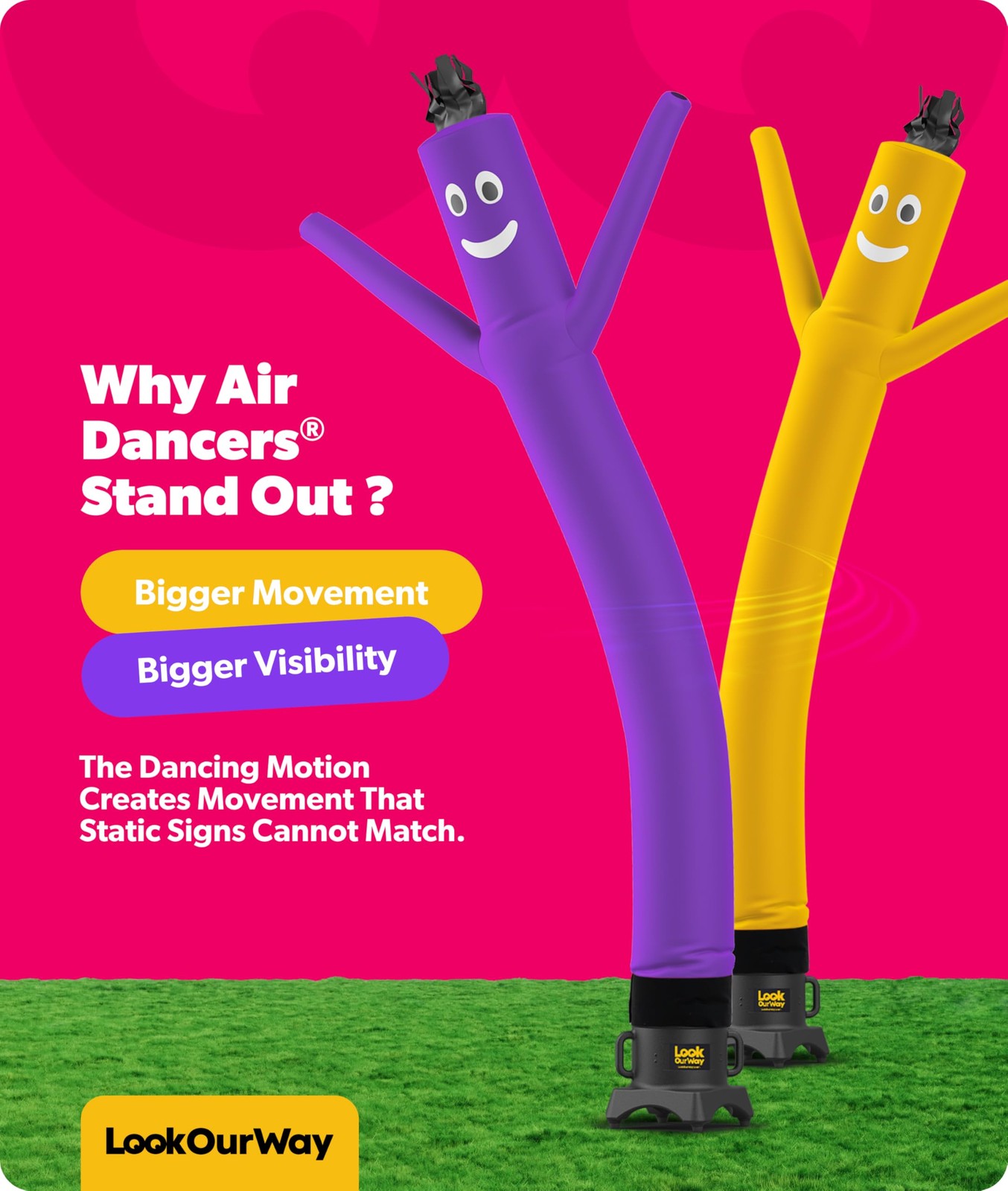 Lookourway Air Dancers Inflatable Tube Man Attachment – 10 Feet Tall Wacky