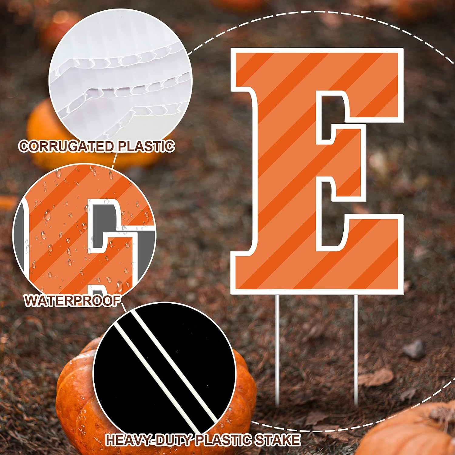 16Pcs Halloween Yard Signs with 32Pcs Stakes Large Trick or Treat Lawn Signs Wat