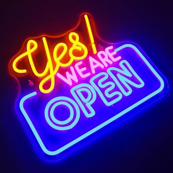 Neon Open Sign,Bright Led Light Advertisement USB Powered/13.4 * 11.8 in