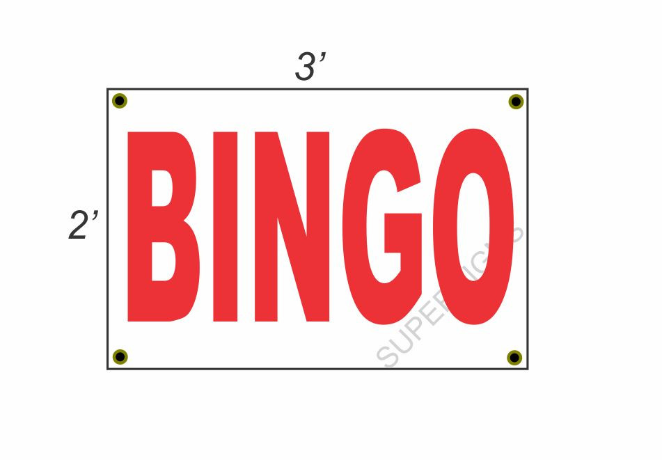 2×3 BINGO Red & White Banner Sign NEW Discount Size & Price