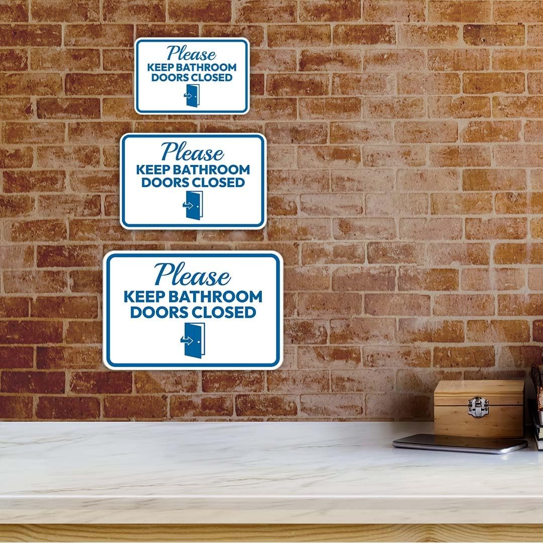 Classic Framed Plus Please Keep Bathroom Doors Closed Door or Wall Sign