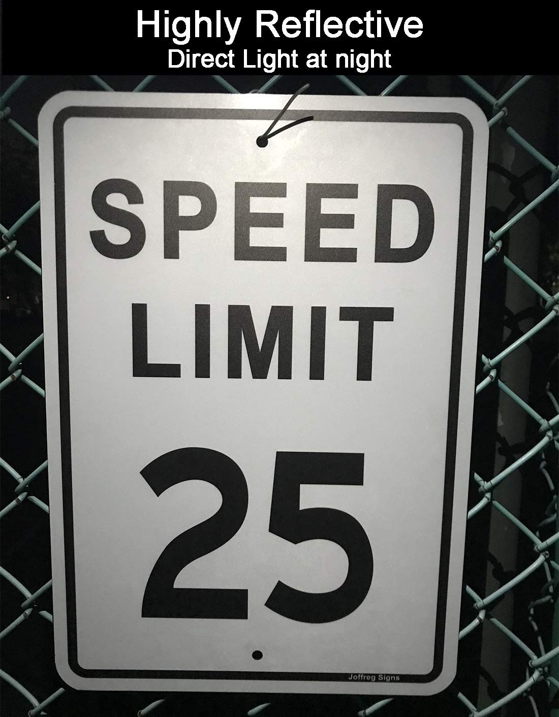 2 Pack Speed Limit 25 MPH Sign 17×12 Inch Reflective Aluminum Traffic Board