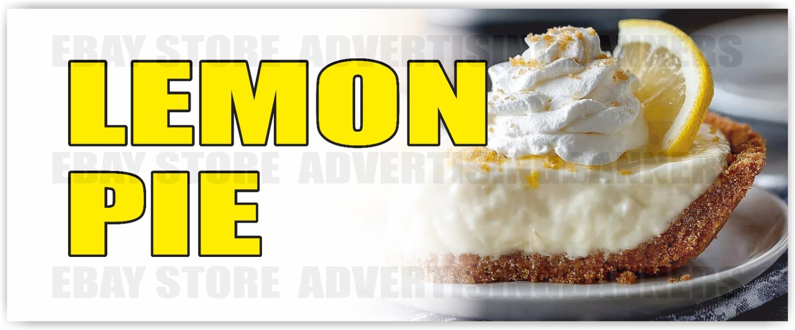 LEMON PIE Advertising Banner Vinyl Mesh Sign Carnival Fair Food Homemade Cakes