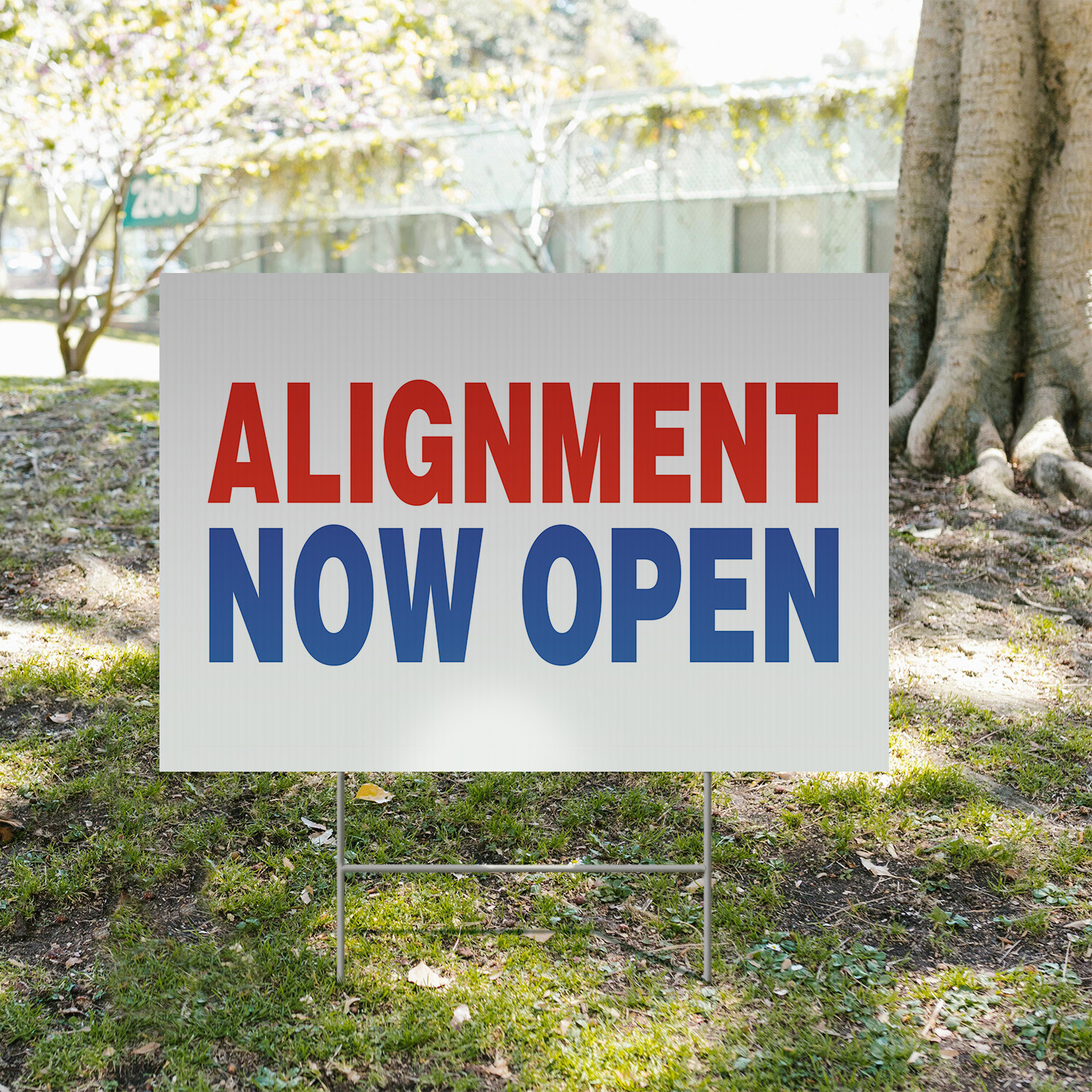 Alignment Now Open Yard Sign Auto Shops, Tire Maintenance, Open Hours