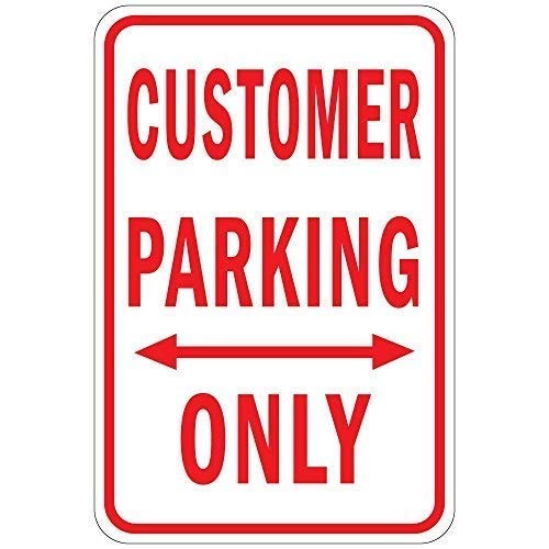 Aluminum Sign Customer Parking Only W Double Arrow Retro Style 12&Prime; x 8&Prime; T…