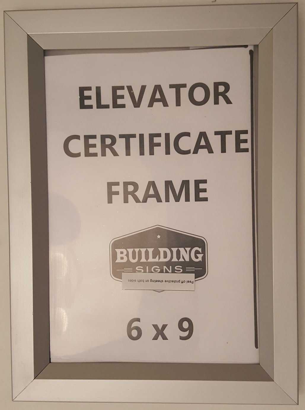 Elevator certificate frame 6&Prime; X 9&Prime; ( Heavy Duty – Aluminum)-REF24-1027