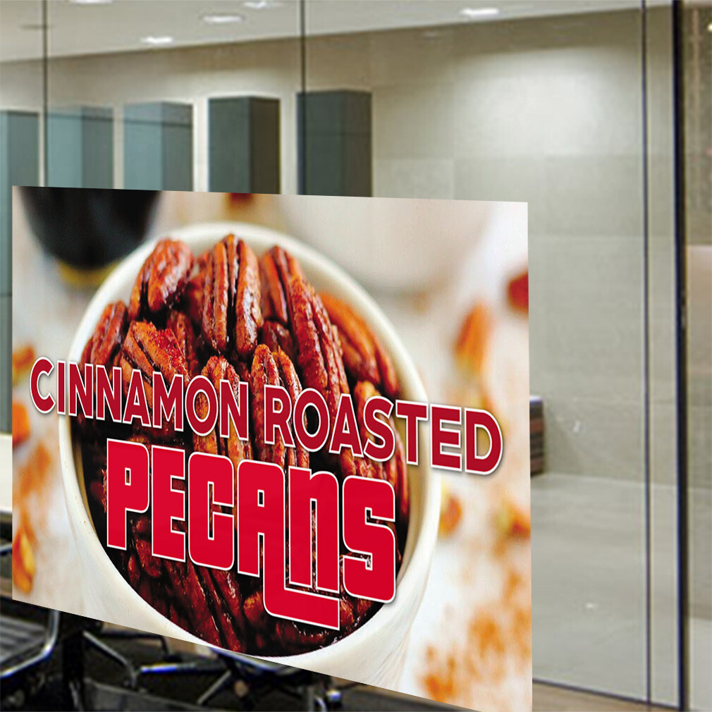 Decal Stickers Cinnamon Roasted Pecans Advertising Printing Store Sign Label