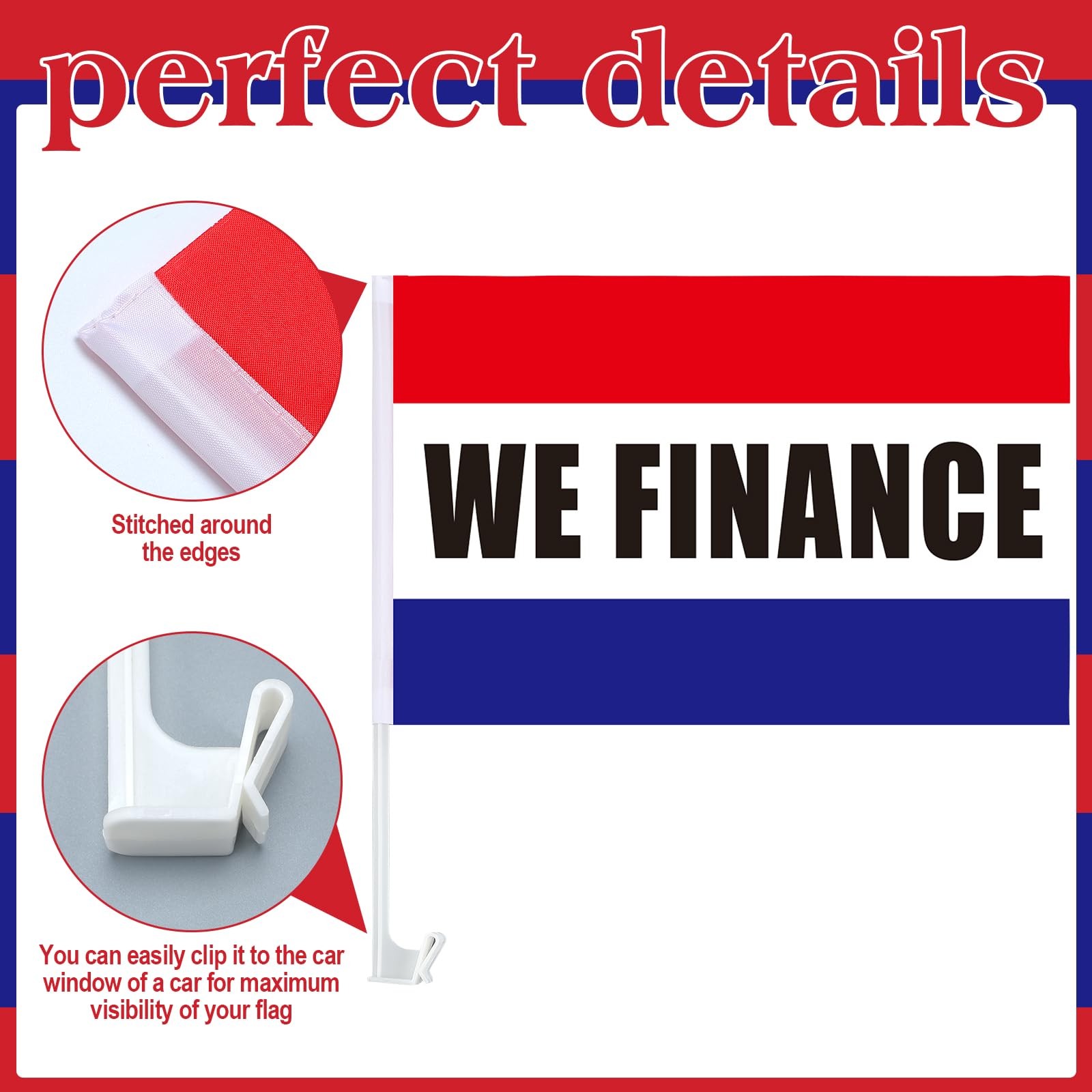 12 Pcs Window Clip on Flag 12 x 16 Inch Red Advertising Sign Single Sided Car…