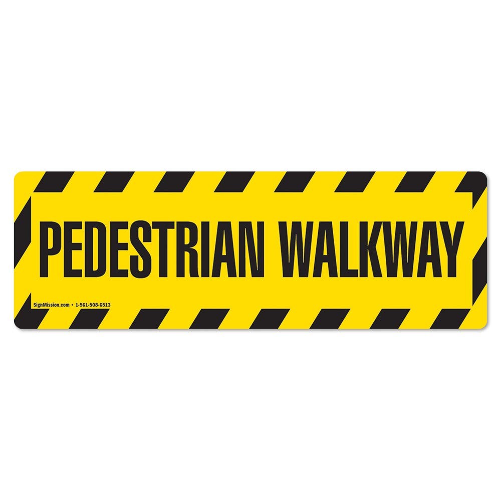 Pedestrian Walkway Non-Slip Floor Marker | 3 Pack of 6&Prime; X 18&Prime; Vinyl Decal | P…