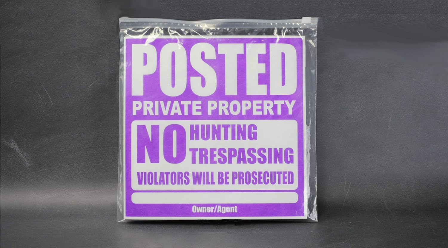 25 Pack Posted Private Property Sign 11&Prime;x11&Prime; Tyvek No Trespassing Hunting Purple
