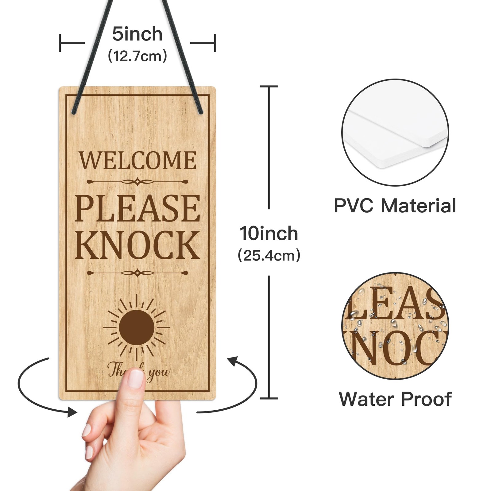1 PCS Please Do Not Disturb Sign Welcome Please Knock PVC Plaque Door Hanger