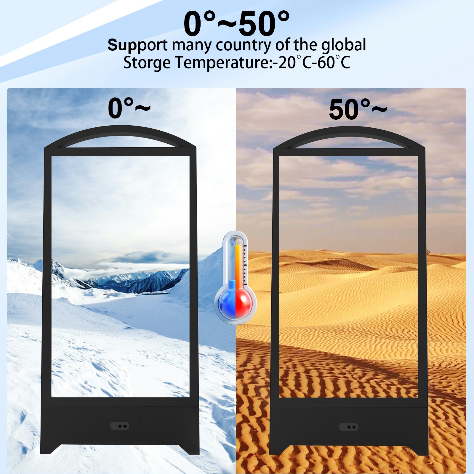 32&Prime; 2000Nits Rechargeable Digital Signage IP65 Waterproof Portable LCD Kiosk