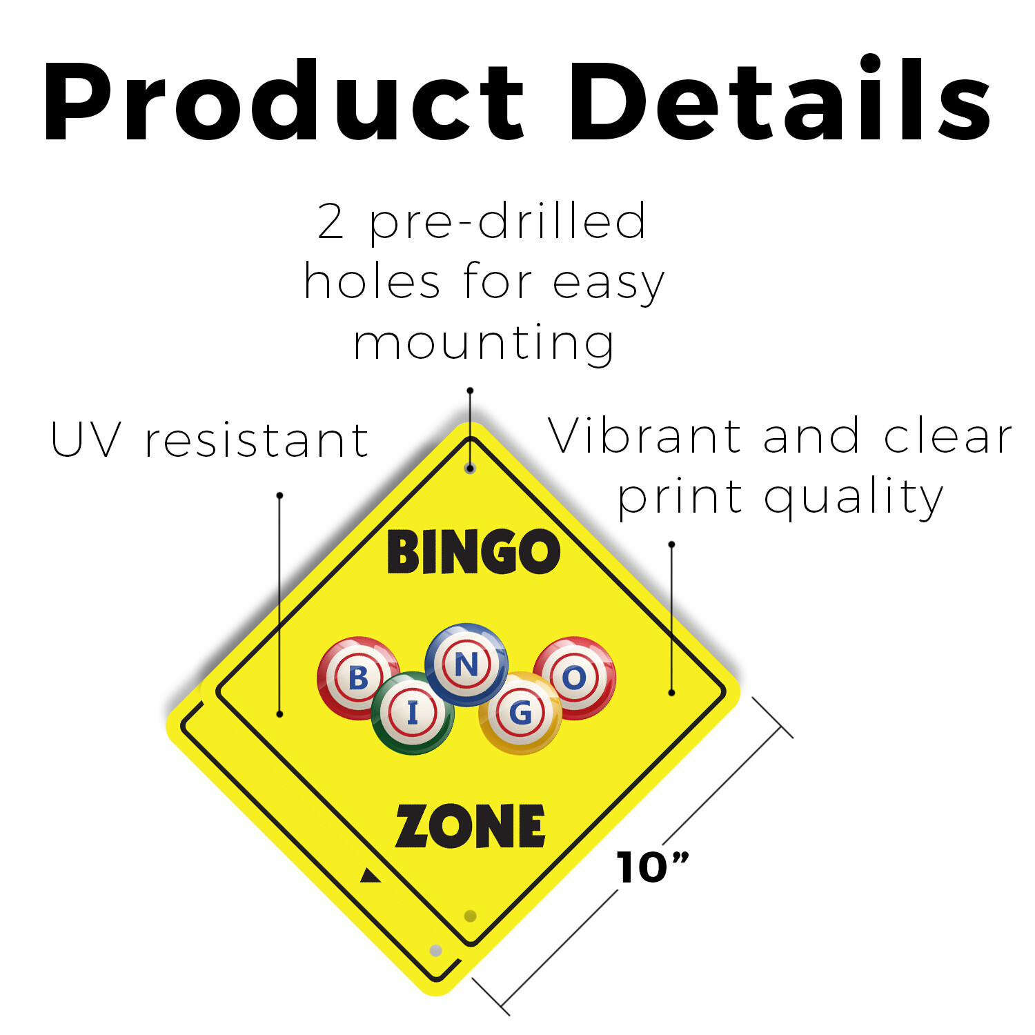 Bingo Plastic Street Sign Crossing Xing Gift Novelty Funny